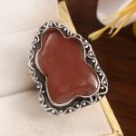 Strawberry Quartz Size US 7 925 Sterling Silver Ring (REXT91-19)