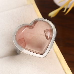 Strawberry Quartz Size US 5 925 Sterling Silver Ring (REXT91-57)