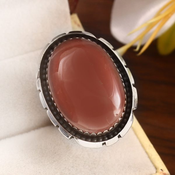 Strawberry Quartz Size US 9 925 Sterling Silver Ring (REXT91-51)