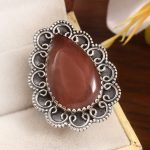 Strawberry Quartz Size US 5 925 Sterling Silver Ring (REXT91-11)