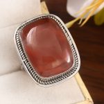 Strawberry Quartz Size US 12 925 Sterling Silver Ring (REXT91-44)