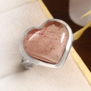 Strawberry Quartz Size US 5 925 Sterling Silver Ring (REXT91-58)