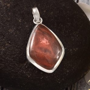 Strawberry Quartz 1.25" 925 Sterling Silver Pendant (REXT91-72)