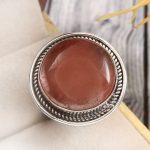 Strawberry Quartz Size US 9 925 Sterling Silver Ring (REXT85-18)