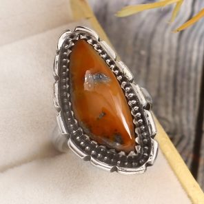 Indonesian Red Marcasite Size US 5 925 Sterling Silver Ring (REXT85-78)