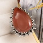 Strawberry Quartz Size US 11 925 Sterling Silver Ring (REXT85-12)