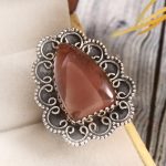 Strawberry Quartz Size US 7 925 Sterling Silver Ring (REXT85-42)