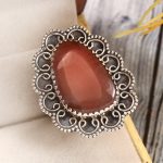 Strawberry Quartz Size US 8 925 Sterling Silver Ring (REXT85-25)