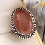 Strawberry Quartz Size US 6 925 Sterling Silver Ring (REXT85-43)