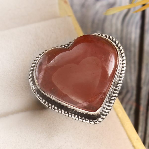 Strawberry Quartz Size US 6 925 Sterling Silver Ring (REXT85-44)