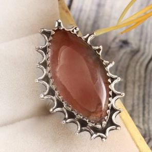 Strawberry Quartz Size US 5 925 Sterling Silver Ring (REXT85-54)
