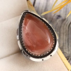 Strawberry Quartz Size US 5 925 Sterling Silver Ring (REXT85-62)