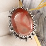 Strawberry Quartz Size US 11 925 Sterling Silver Ring (REXT85-6)