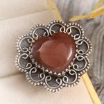 Strawberry Quartz Size US 6 925 Sterling Silver Ring (REXT85-46)