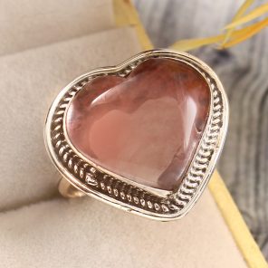 Strawberry Quartz Size US 10 925 Sterling Silver Ring (REXT85-15)
