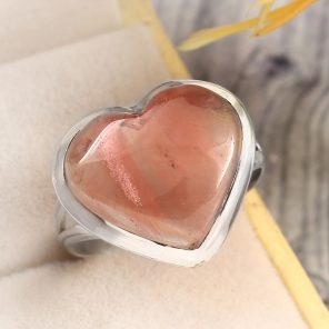 Strawberry Quartz Size US 9 925 Sterling Silver Ring (REXT85-72)