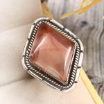 Strawberry Quartz Size US 7 925 Sterling Silver Ring (REXT85-65)