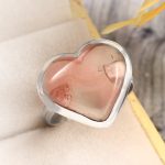 Strawberry Quartz Size US 8 925 Sterling Silver Ring (REXT85-77)