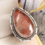 Strawberry Quartz Size US 5 925 Sterling Silver Ring (REXT85-63)