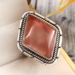 Strawberry Quartz Size US 7 925 Sterling Silver Ring (REXT85-66)