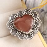 Strawberry Quartz Size US 7 925 Sterling Silver Ring (REXT85-36)