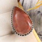 Strawberry Quartz Size US 7 925 Sterling Silver Ring (REXT85-35)
