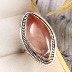 Strawberry Quartz Size US 6 925 Sterling Silver Ring (REXT85-50)