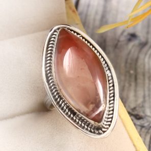 Strawberry Quartz Size US 6 925 Sterling Silver Ring (REXT85-50)