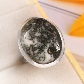 Tree Agate Size US 5 925 Sterling Silver Ring (REXT90-71)