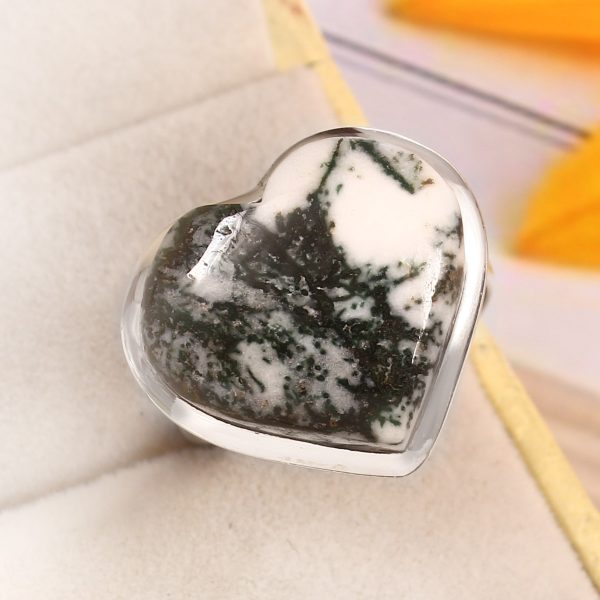 Tree Agate Size US 10 925 Sterling Silver Ring (REXT90-92)