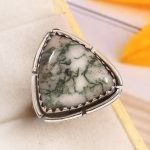 Tree Agate Size US 7 925 Sterling Silver Ring (REXT90-67)