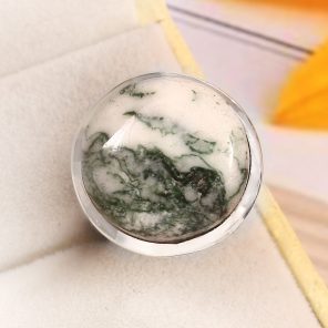 Tree Agate Size US 7 925 Sterling Silver Ring (REXT90-82)