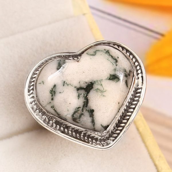 Tree Agate Size US 9 925 Sterling Silver Ring (REXT90-29)