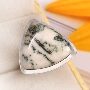 Tree Agate Size US 6 925 Sterling Silver Ring (REXT90-79)