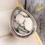 Tree Agate Size US 6 925 Sterling Silver Ring (REXT90-48)