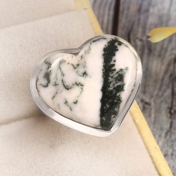 Tree Agate Size US 6 925 Sterling Silver Ring (REXT90-80)