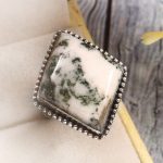 Tree Agate Size US 9 925 Sterling Silver Ring (REXT90-26)