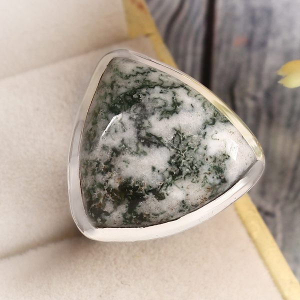 Tree Agate Size US 7 925 Sterling Silver Ring (REXT90-84)