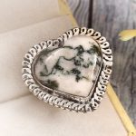 Tree Agate Size US 7 925 Sterling Silver Ring (REXT90-43)