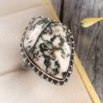 Tree Agate Size US 9 925 Sterling Silver Ring (REXT90-55)