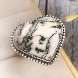 Tree Agate Size US 11 925 Sterling Silver Ring (REXT90-9)