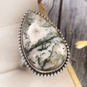 Tree Agate Size US 11 925 Sterling Silver Ring (REXT90-10)