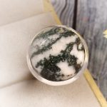 Tree Agate Size US 5 925 Sterling Silver Ring (REXT90-76)