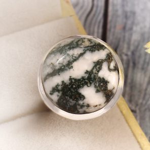 Tree Agate Size US 5 925 Sterling Silver Ring (REXT90-76)