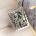 Tree Agate Size US 9 925 Sterling Silver Ring (REXT90-91)
