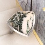 Tree Agate Size US 8 925 Sterling Silver Ring (REXT90-85)