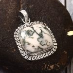 Tree Agate 1.25" 925 Sterling Silver Pendant (REXT90-101)