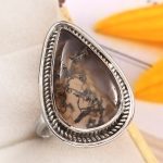 Moss Agate Size US 11 925 Sterling Silver Ring (REXT87-97)
