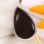 Black Onyx Size US 10 925 Sterling Silver Ring (REXT87-66)