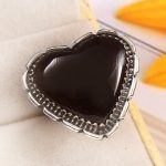 Black Onyx Size US 8 925 Sterling Silver Ring (REXT87-61)